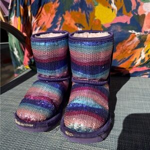 UGG Purple and Multicolor Sequin Boots 10T